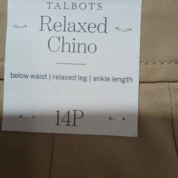 Talbots Pants Womens Size 14P NWT Supersoft Khaki Chino Ankle Relaxed - Picture 6 of 13